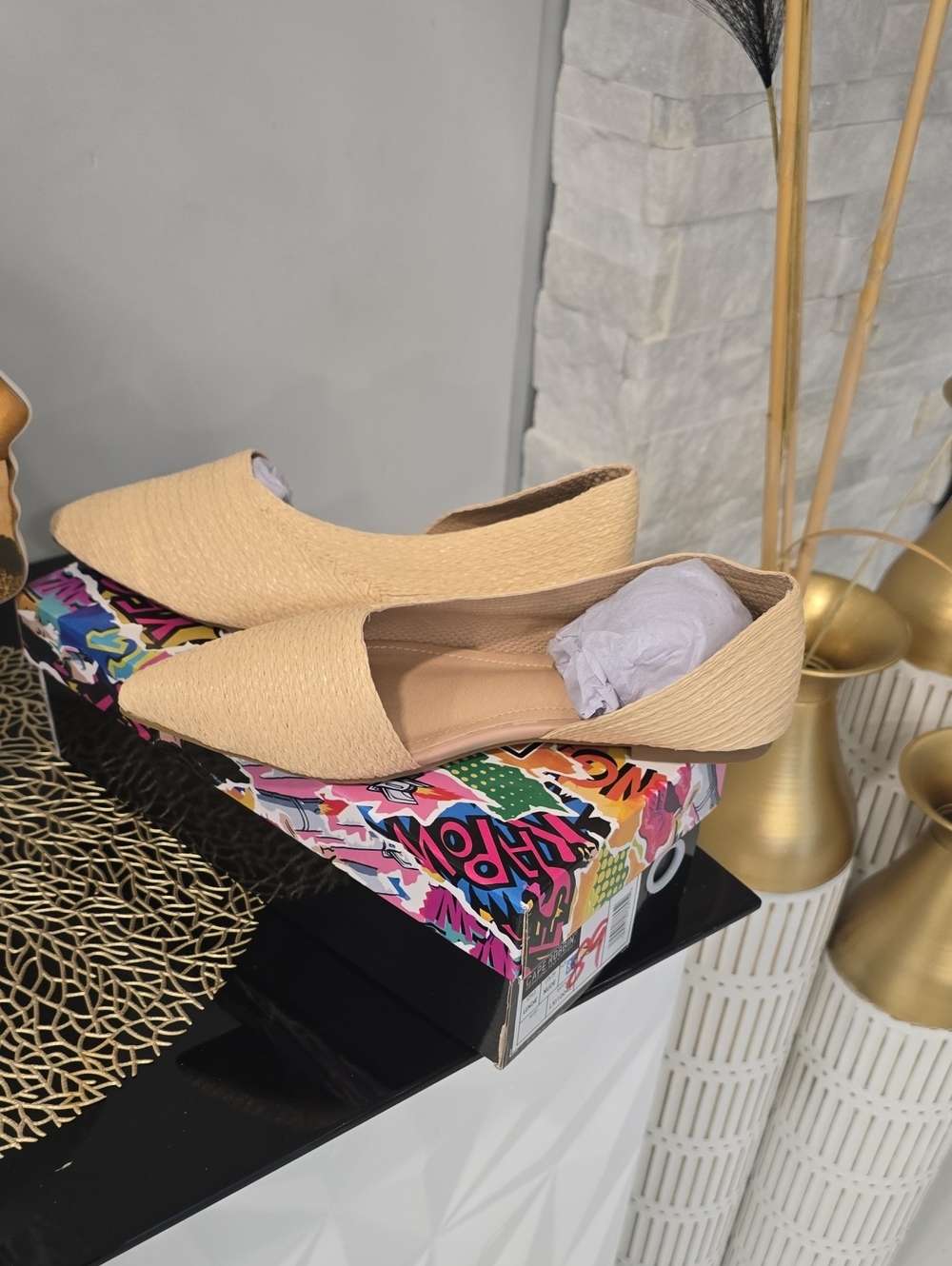Cape Robbin Pointed D'Orsay Flats in Light Beige
